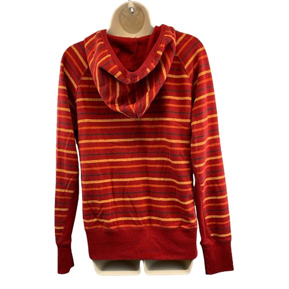 Maurices Womens Hoodie Sweatshirt Large Long Sleeve Striped Floral Sequin Pocket - Picture 2 of 8